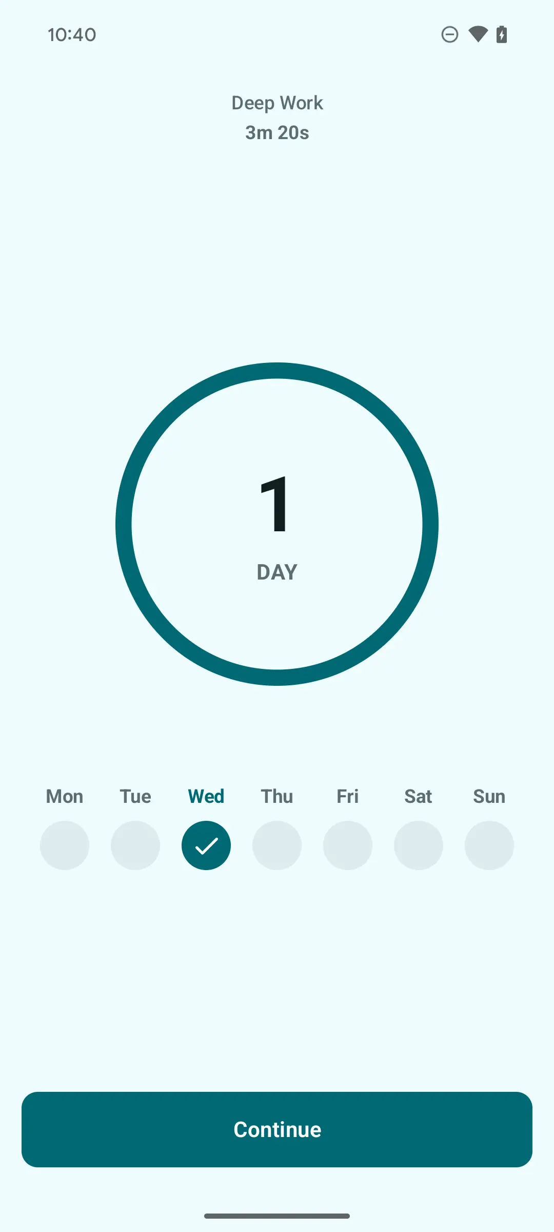 Momental app interface showing detailed progress analytics with streaks and session breakdowns