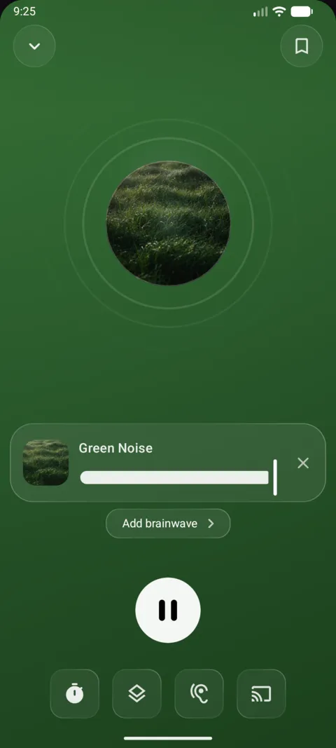Green Noise playing in the Momental app